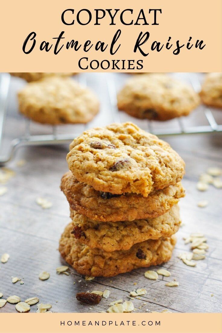 Easy Copycat Oatmeal Raisin Cookies - Home and Plate