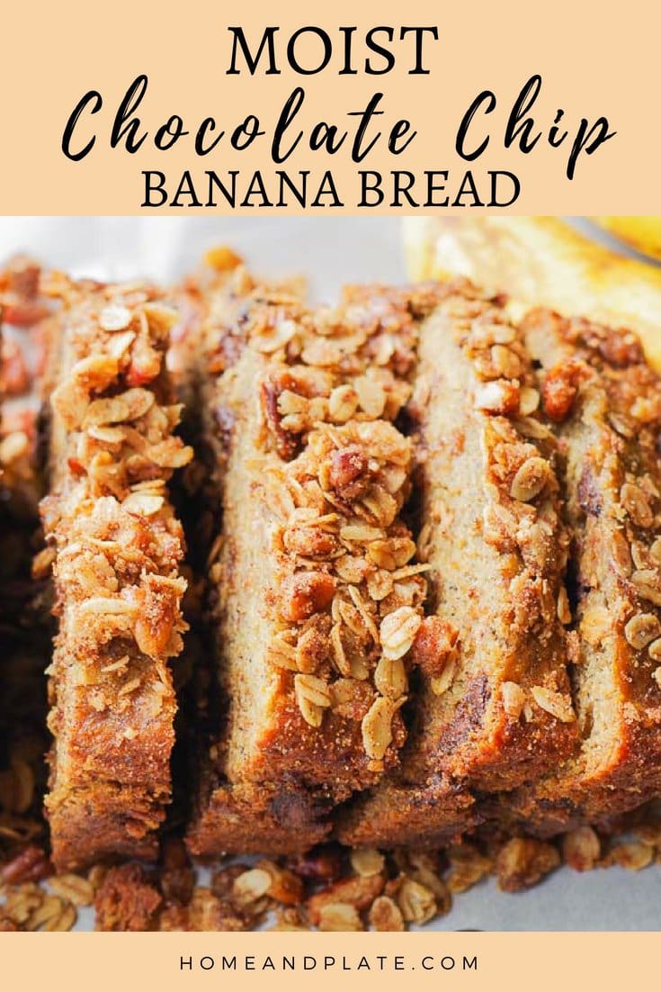 Easy Brown Sugar Banana Bread with Chocolate Chips - Home & Plate